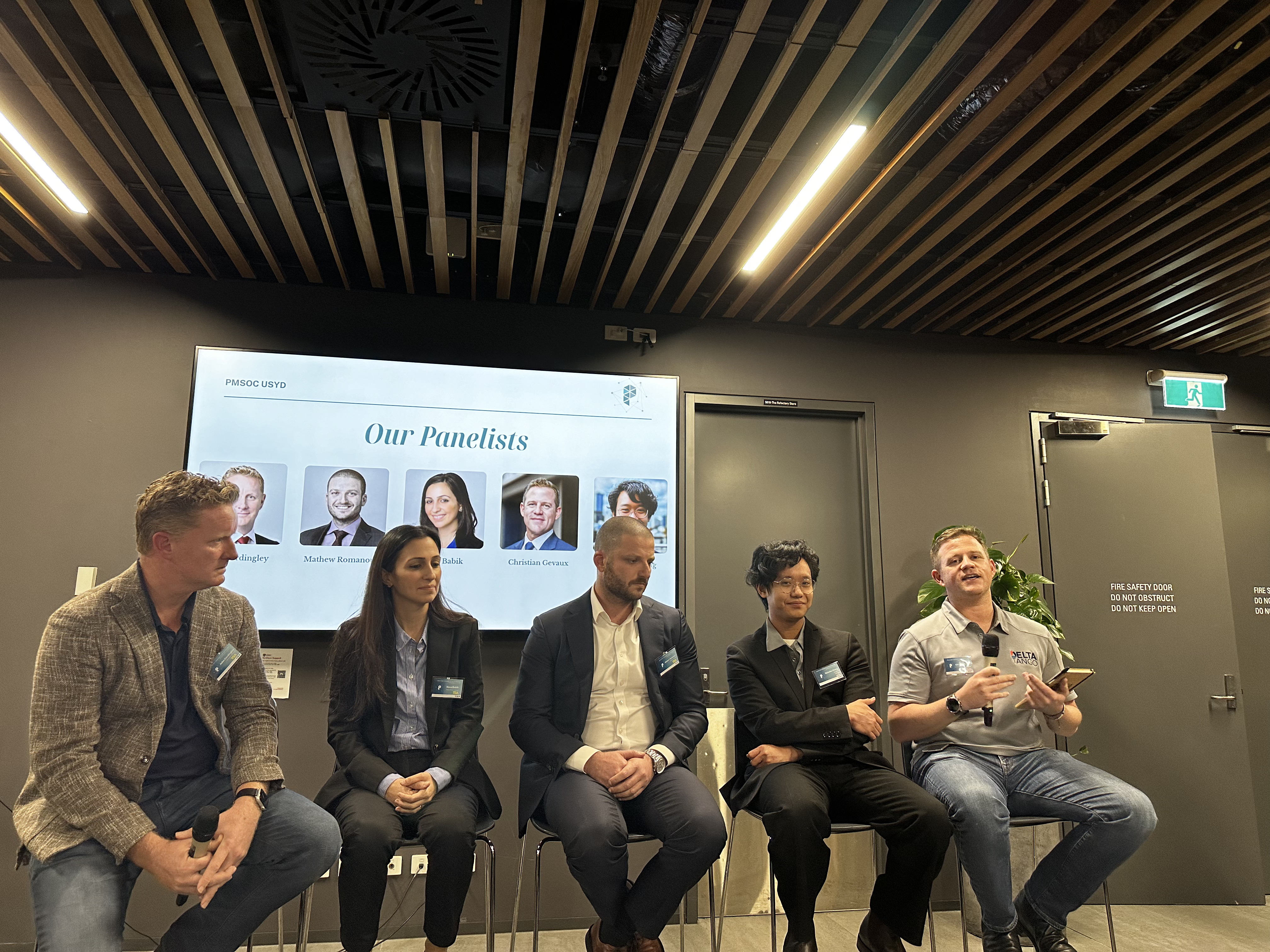 Students and consultants providing insight at the USYD PMSOC Industry Night